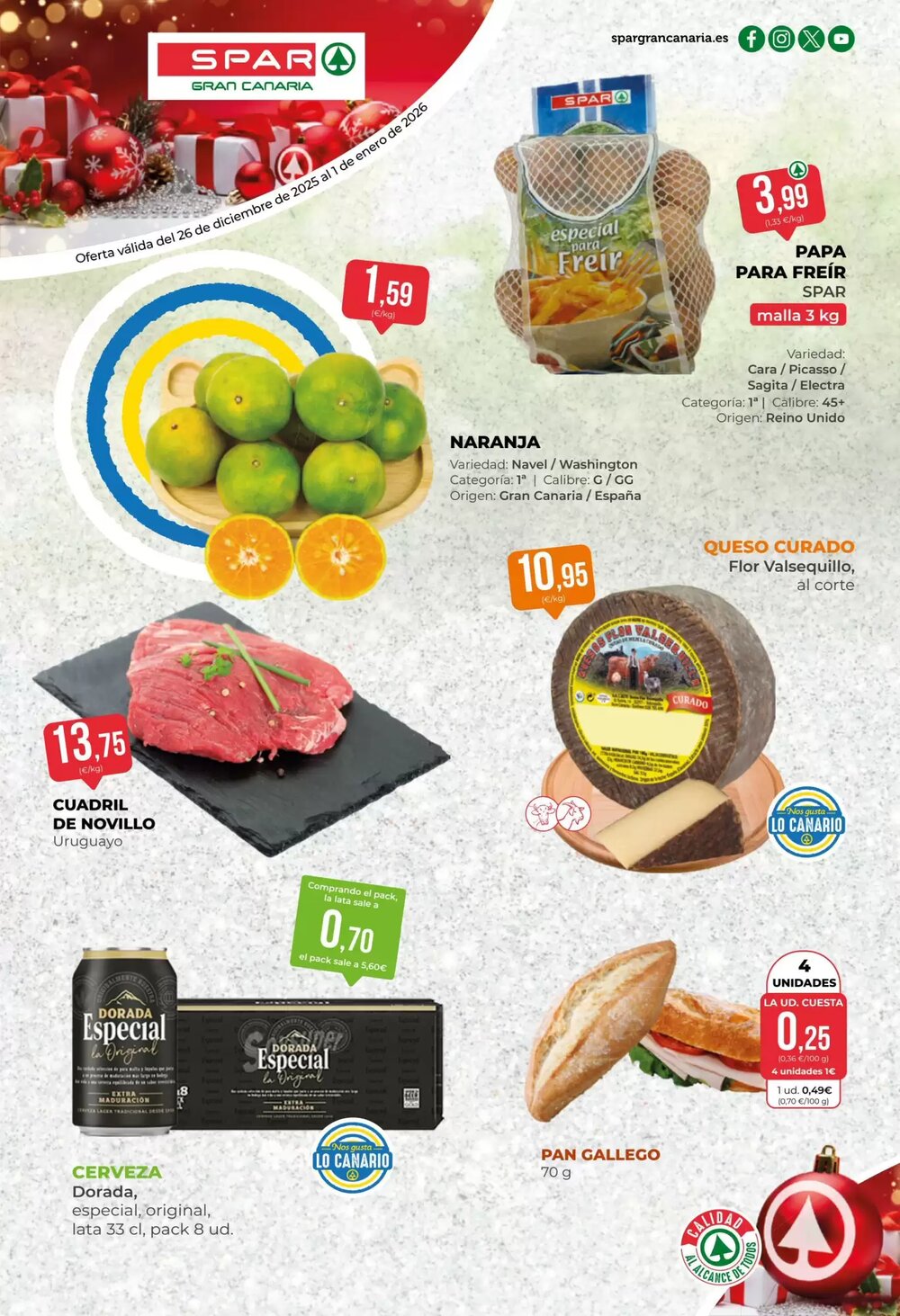 Folleto promocional de SPAR Gran Canaria válido desde el 30/12/2025 - Página 1.