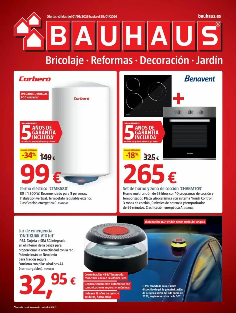 Folleto promocional de Bauhaus válido desde el 01/01/2026 - Página 1.