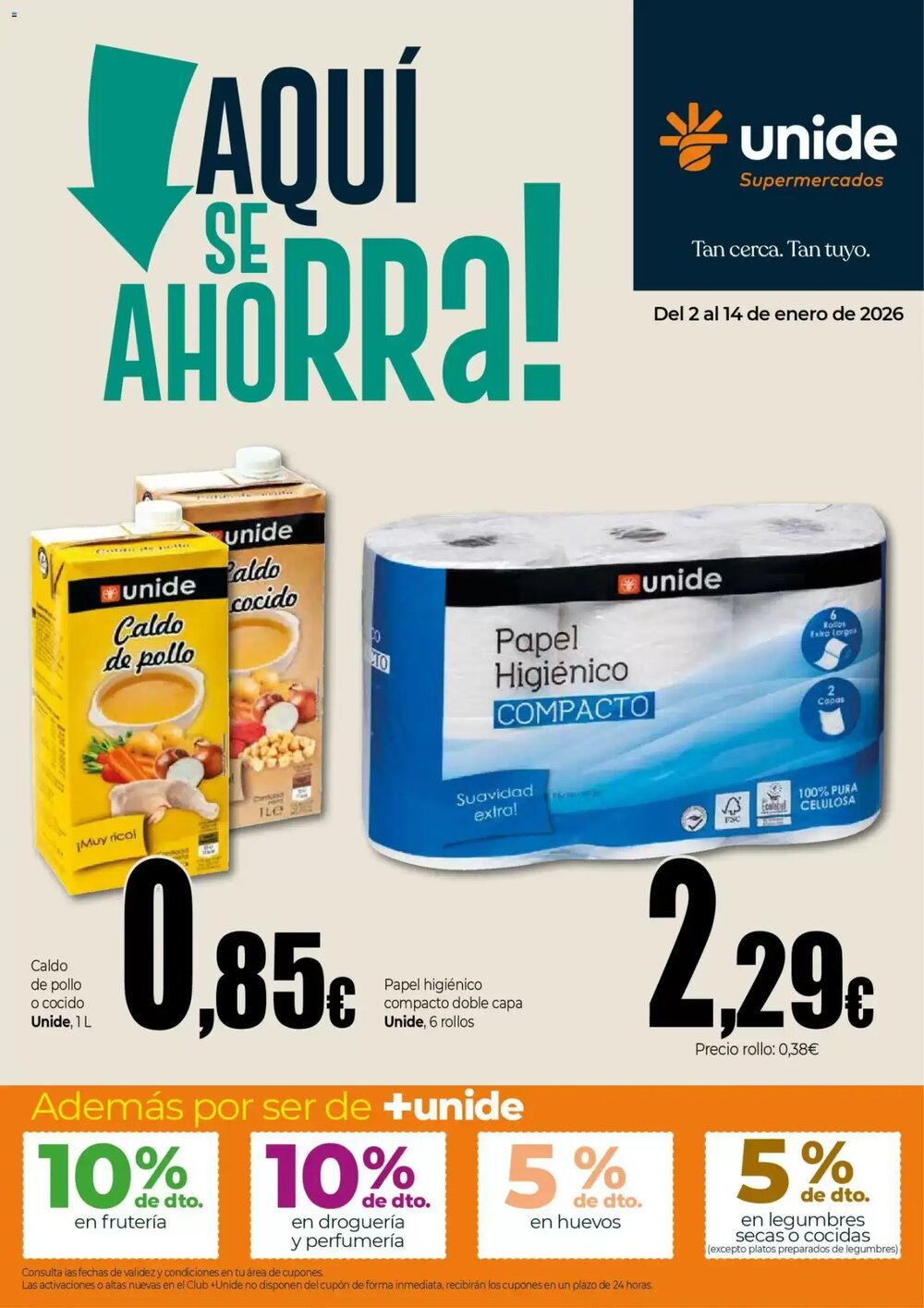 Folleto promocional de Unide Supermercados válido desde el 02/01/2026 - Página 1.