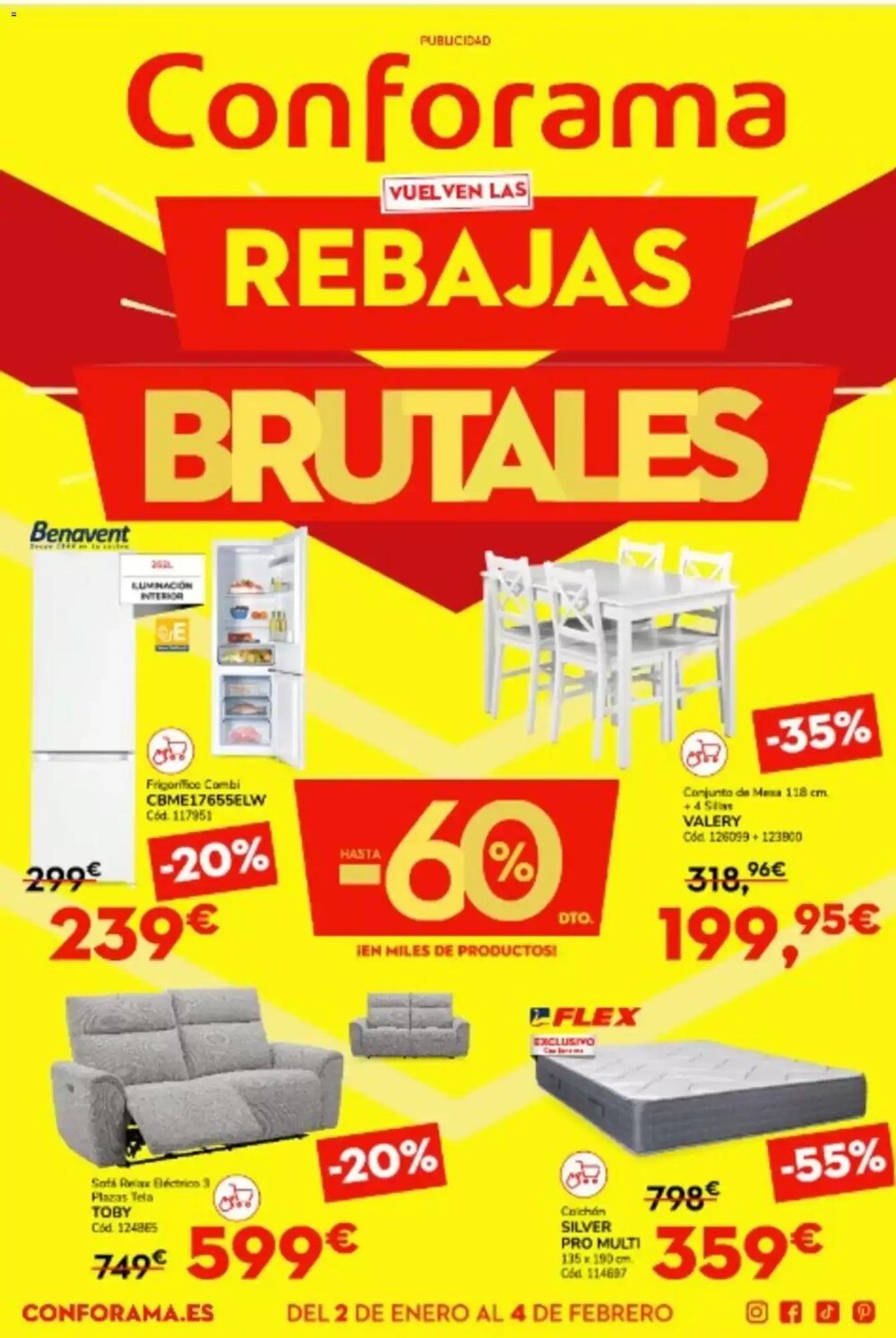 Folleto promocional de Conforama válido desde el 02/01/2026 - Página 1.