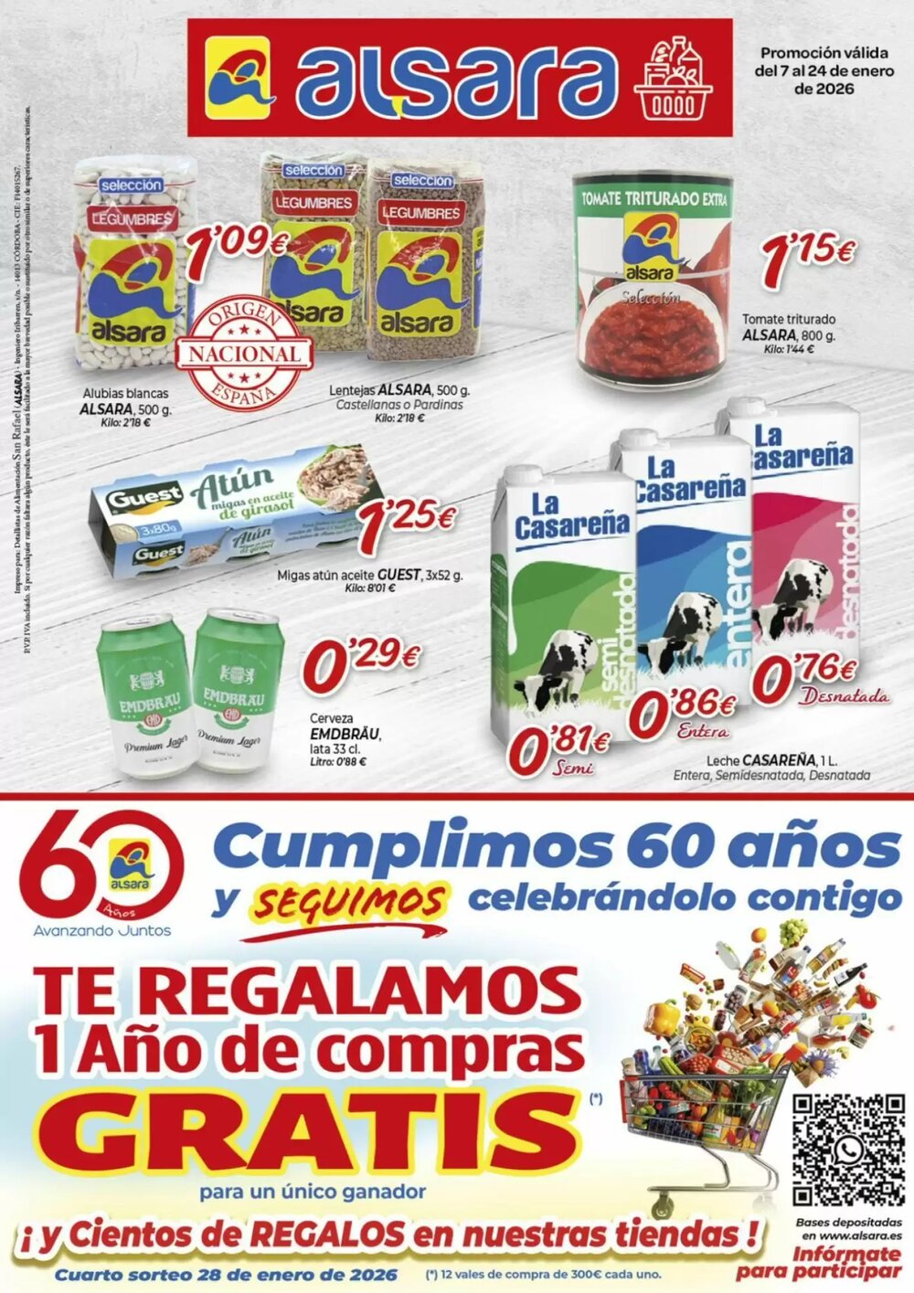 Folleto promocional de Alsara Supermercados válido desde el 07/01/2026 - Página 1.