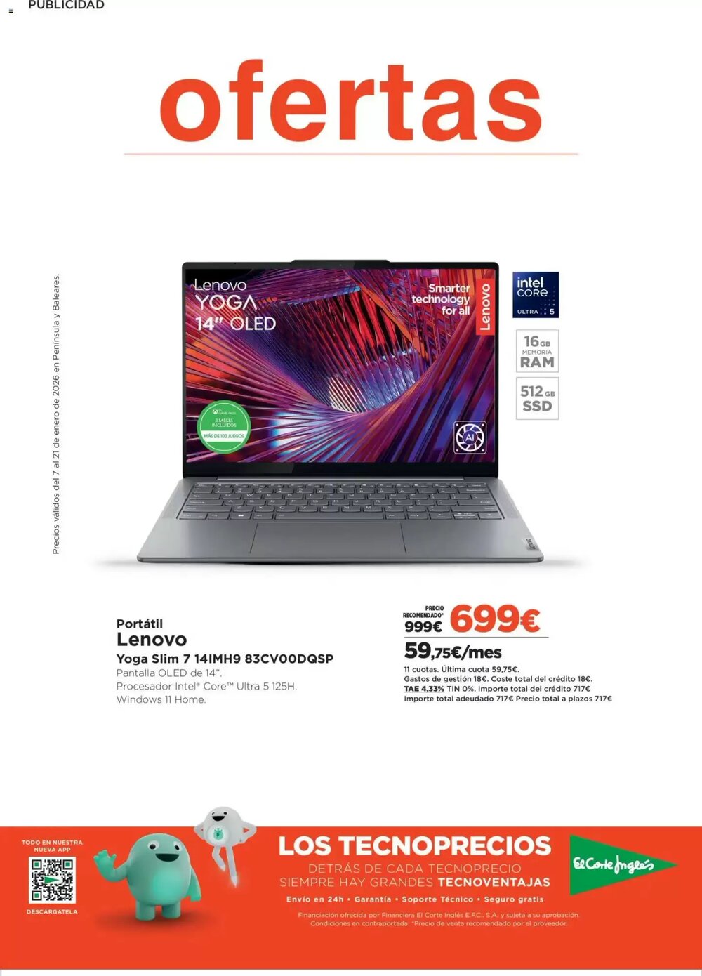 Folleto promocional de El Corte Inglés válido desde el 07/01/2026 - Página 1.