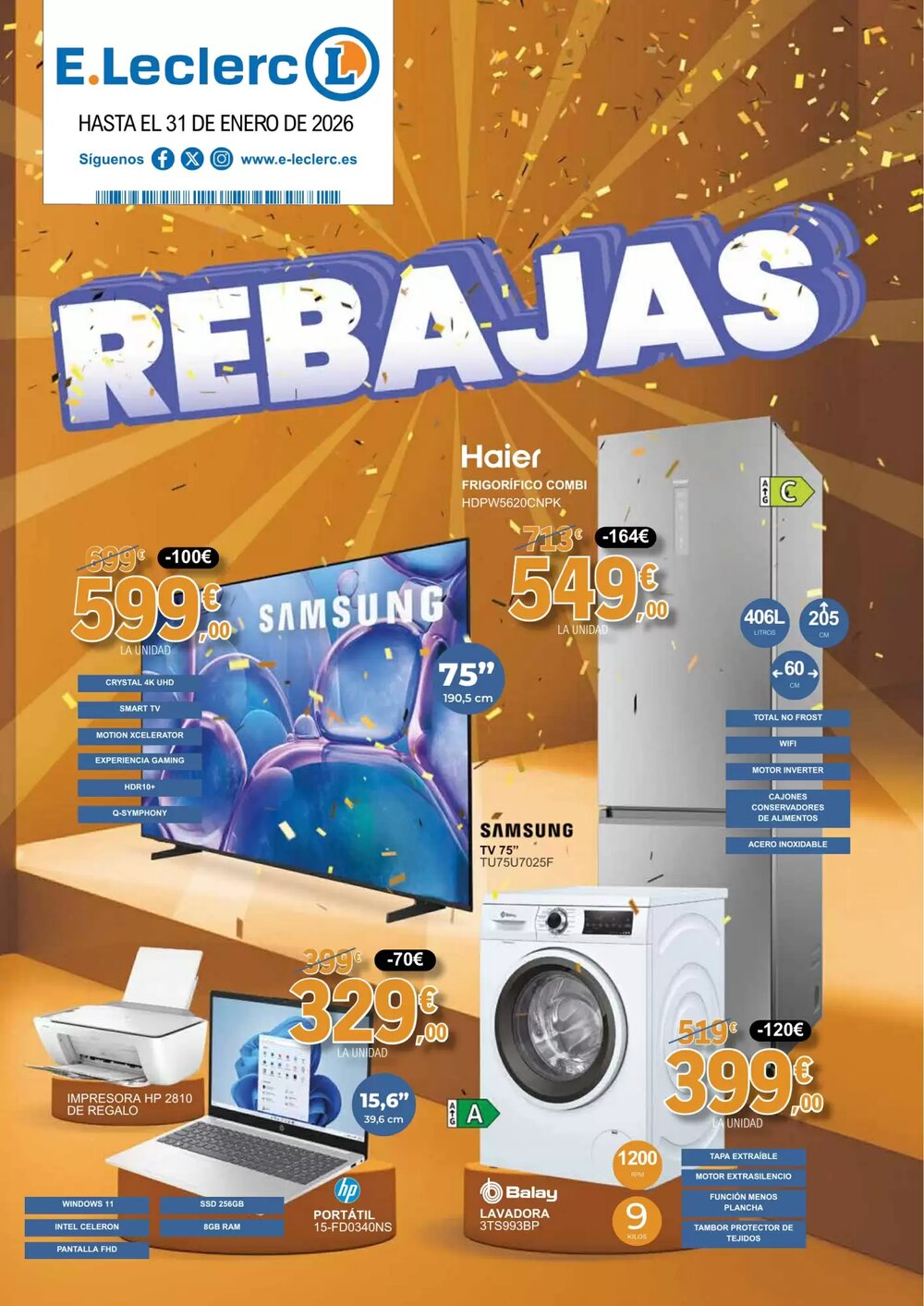 Folleto promocional de E.Leclerc válido desde el 07/01/2026 - Página 1.