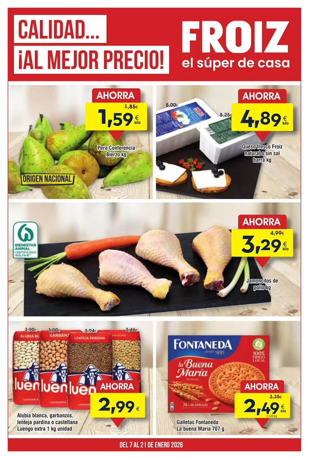 Folleto promocional de FROIZ válido desde el 07/01/2026 - Página 1.