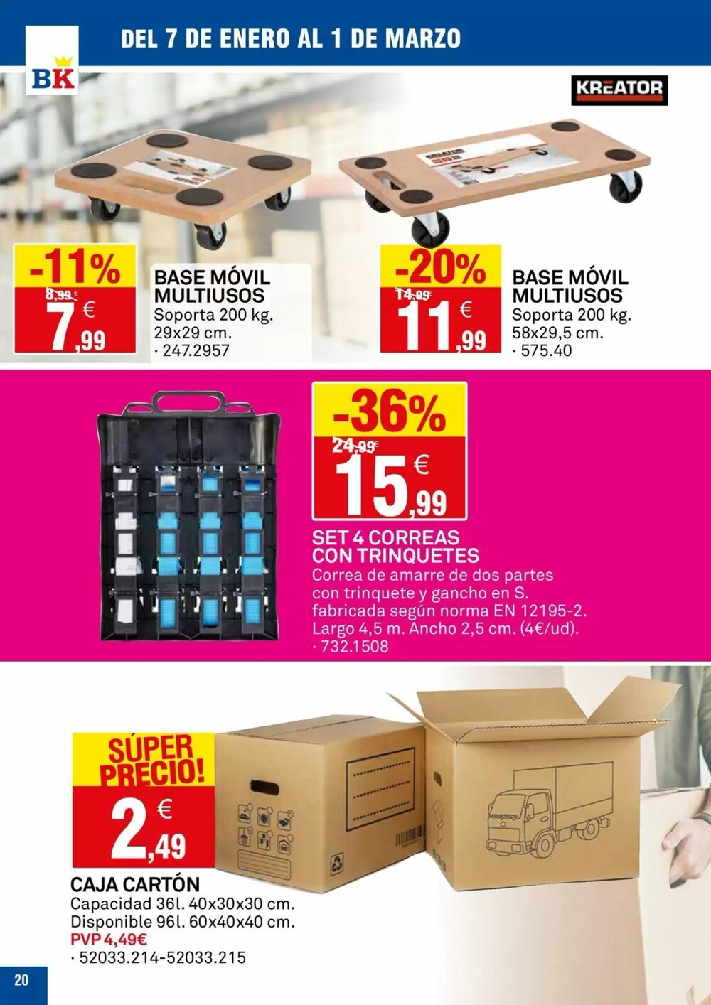 Folleto promocional de Bricoking válido desde el 07/01/2026 - Página 20.