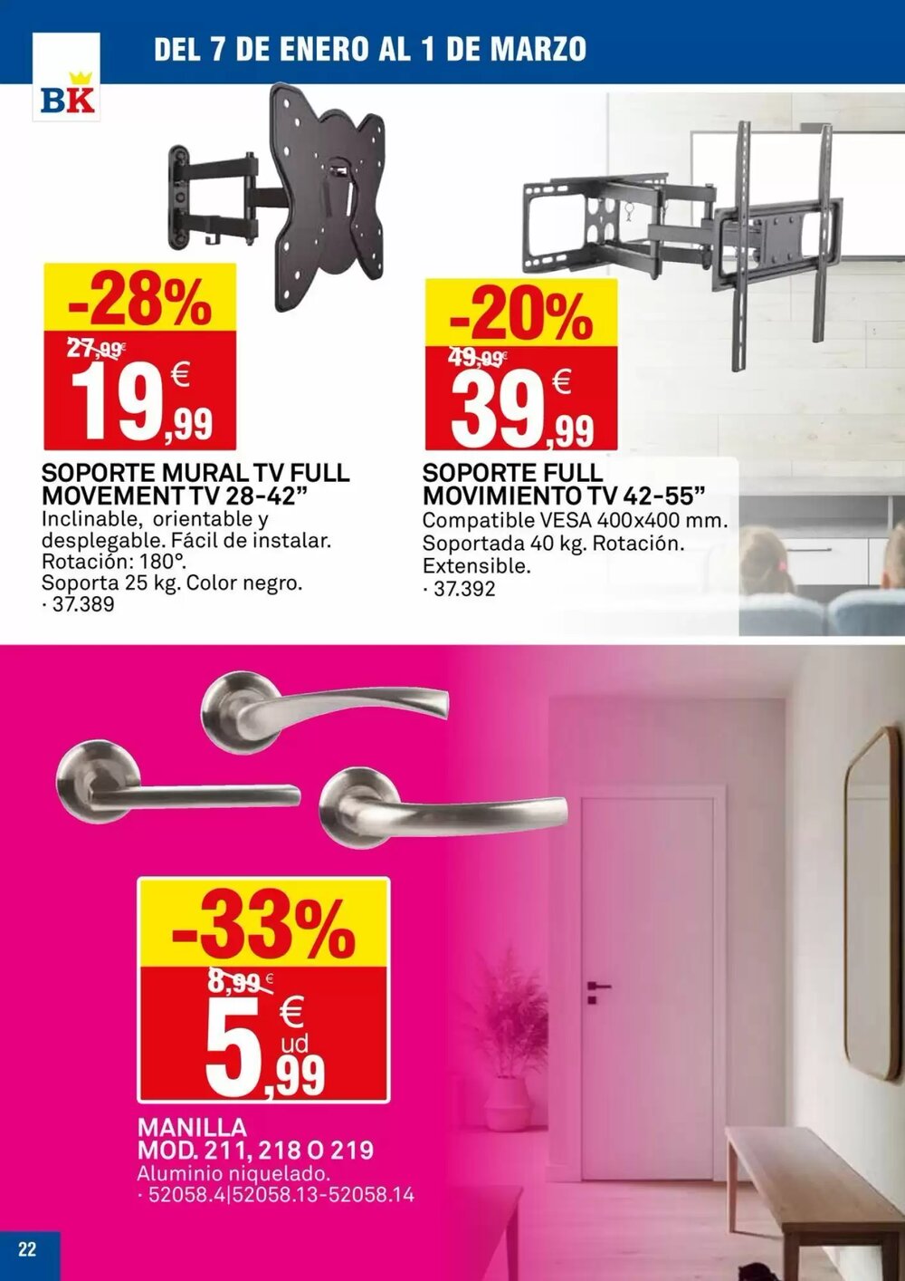 Folleto promocional de Bricoking válido desde el 07/01/2026 - Página 22.