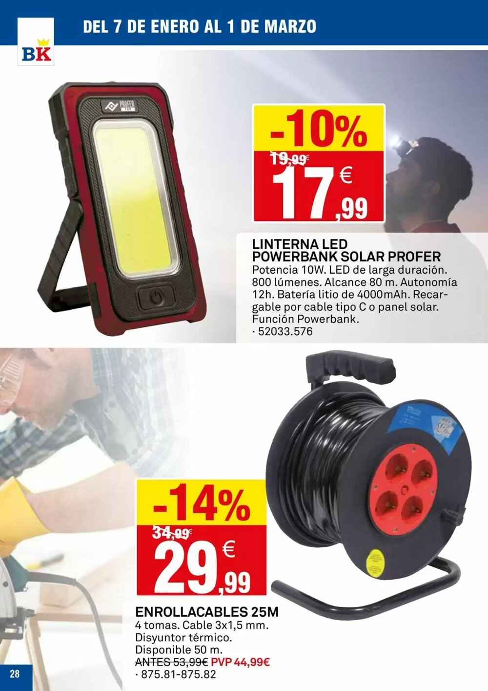 Folleto promocional de Bricoking válido desde el 07/01/2026 - Página 28.