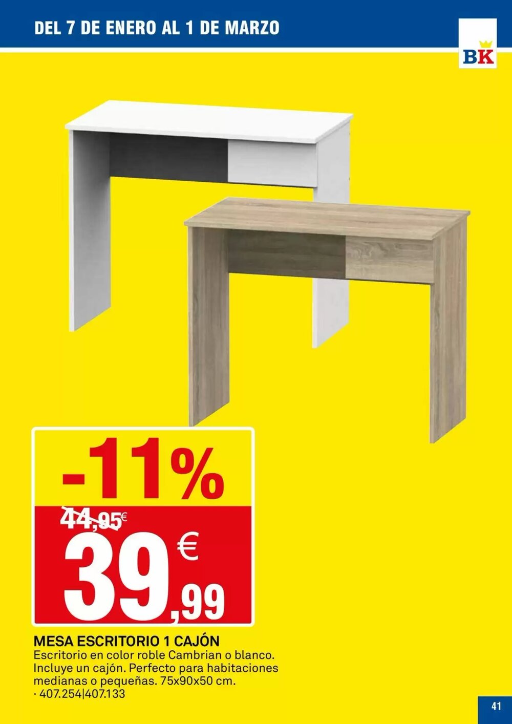 Folleto promocional de Bricoking válido desde el 07/01/2026 - Página 41.