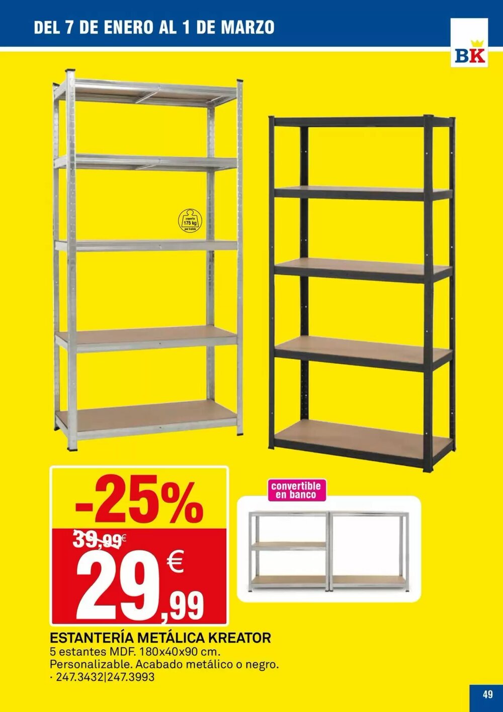 Folleto promocional de Bricoking válido desde el 07/01/2026 - Página 49.