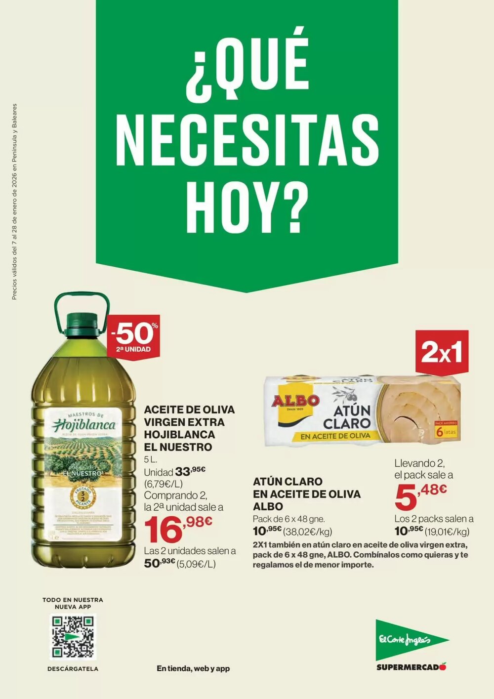 Folleto promocional de El Corte Inglés válido desde el 07/01/2026 - Página 1.