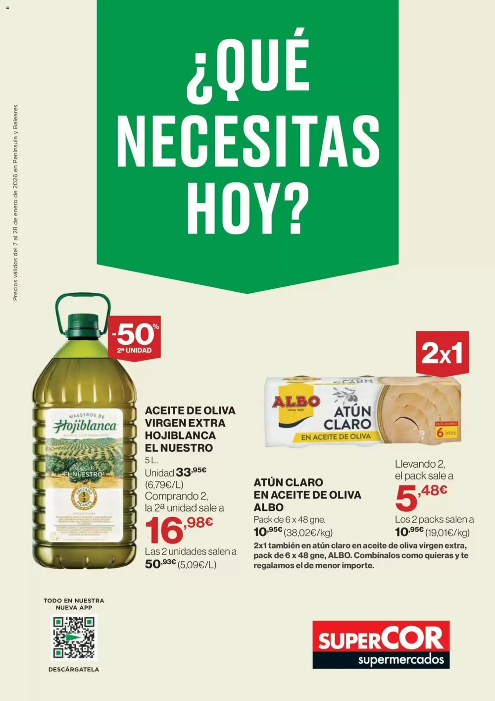 Folleto promocional de Supercor válido desde el 07/01/2026 - Página 1.