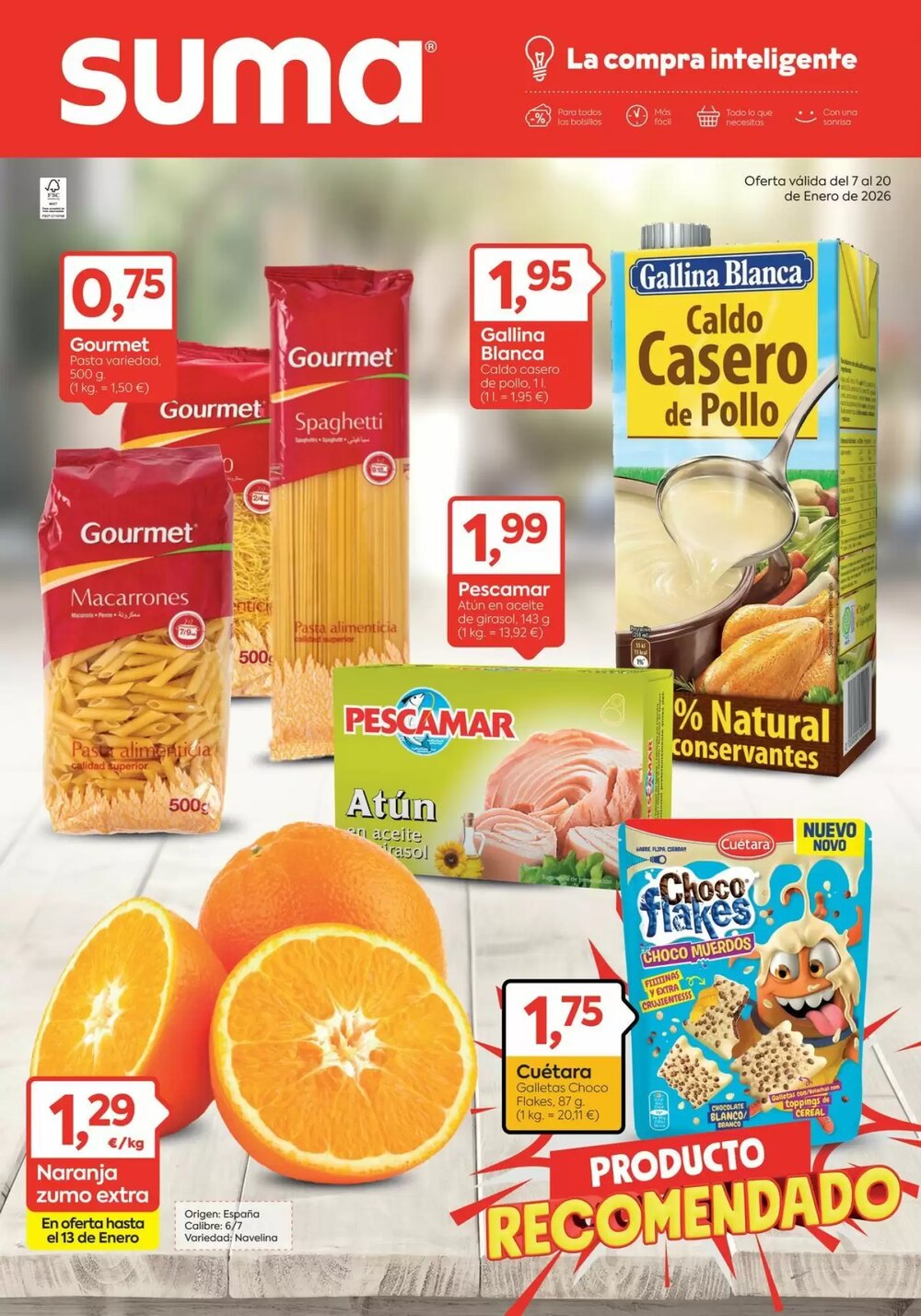 Folleto promocional de Suma Supermercados válido desde el 07/01/2026 - Página 1.