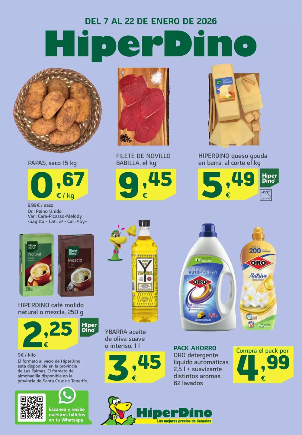 Folleto promocional de HiperDino válido desde el 07/01/2026 - Página 1.