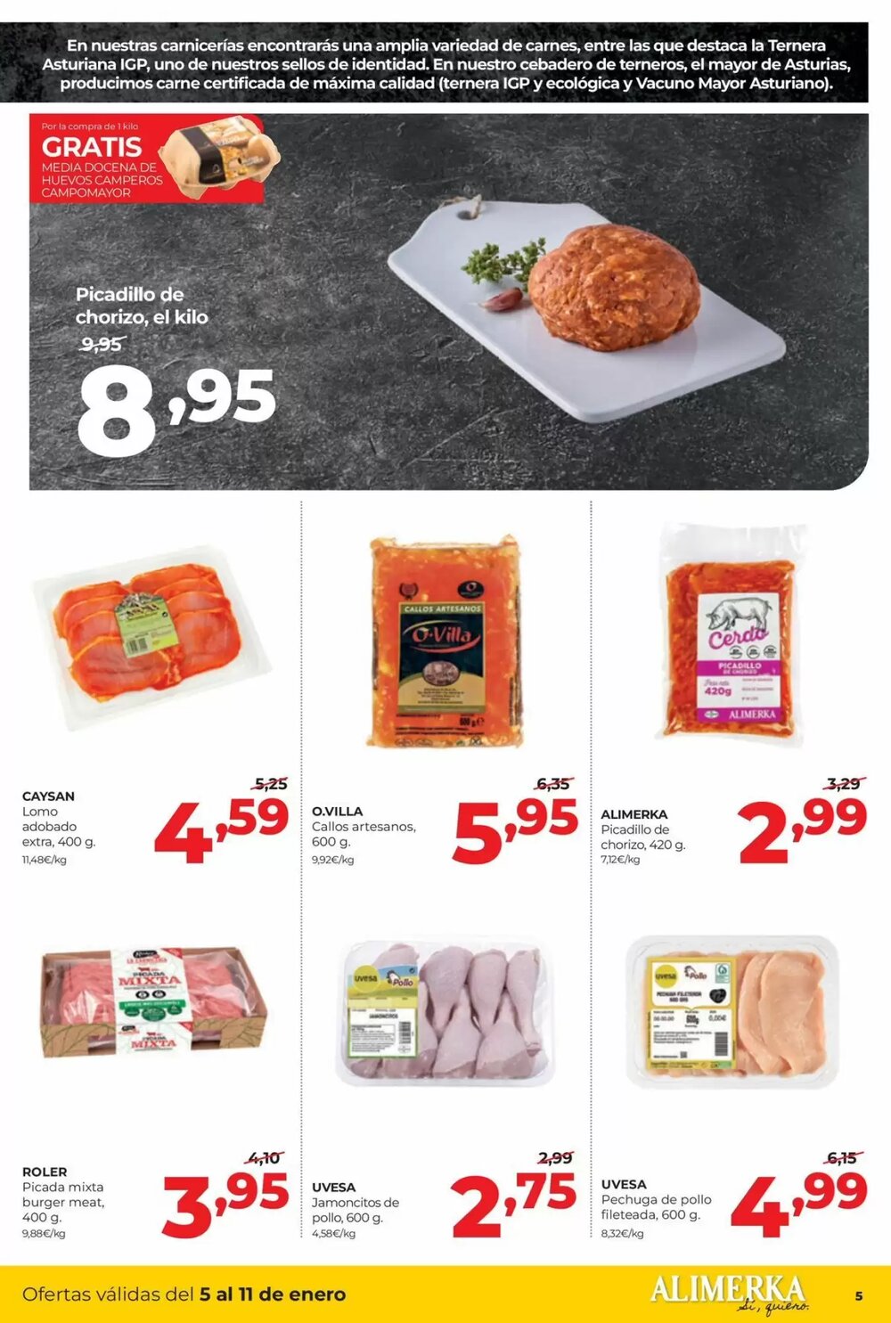 Folleto promocional de Alimerka válido desde el 08/01/2026 - Página 5.