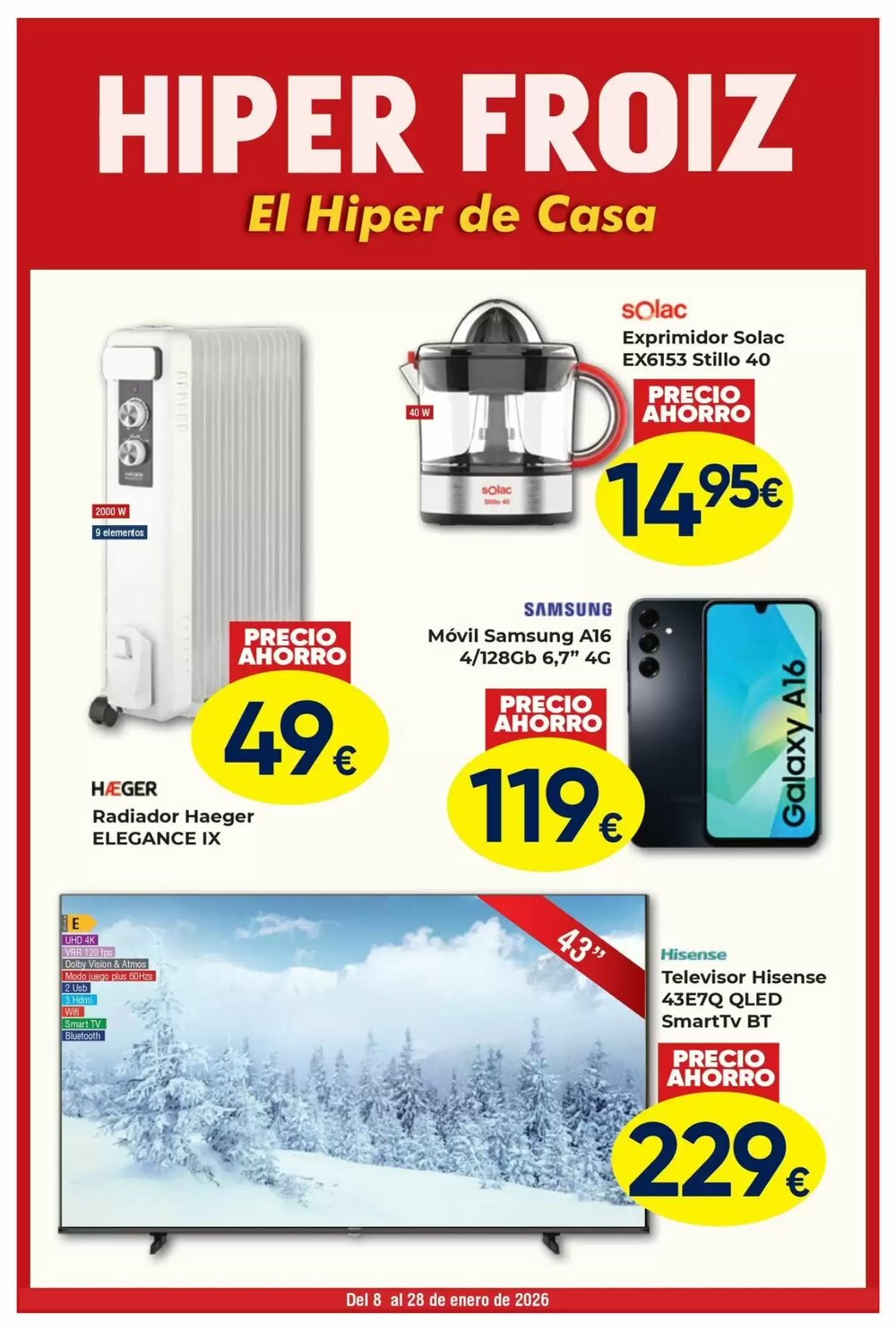 Folleto promocional de FROIZ válido desde el 08/01/2026 - Página 1.