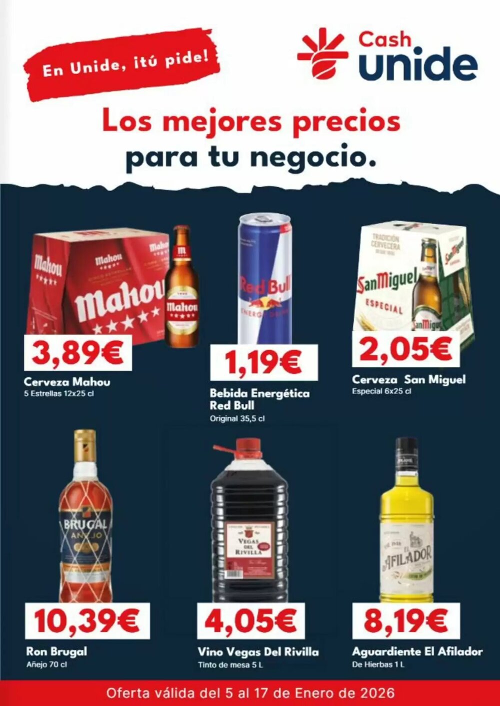 Folleto promocional de Cash Unide válido desde el 08/01/2026 - Página 1.