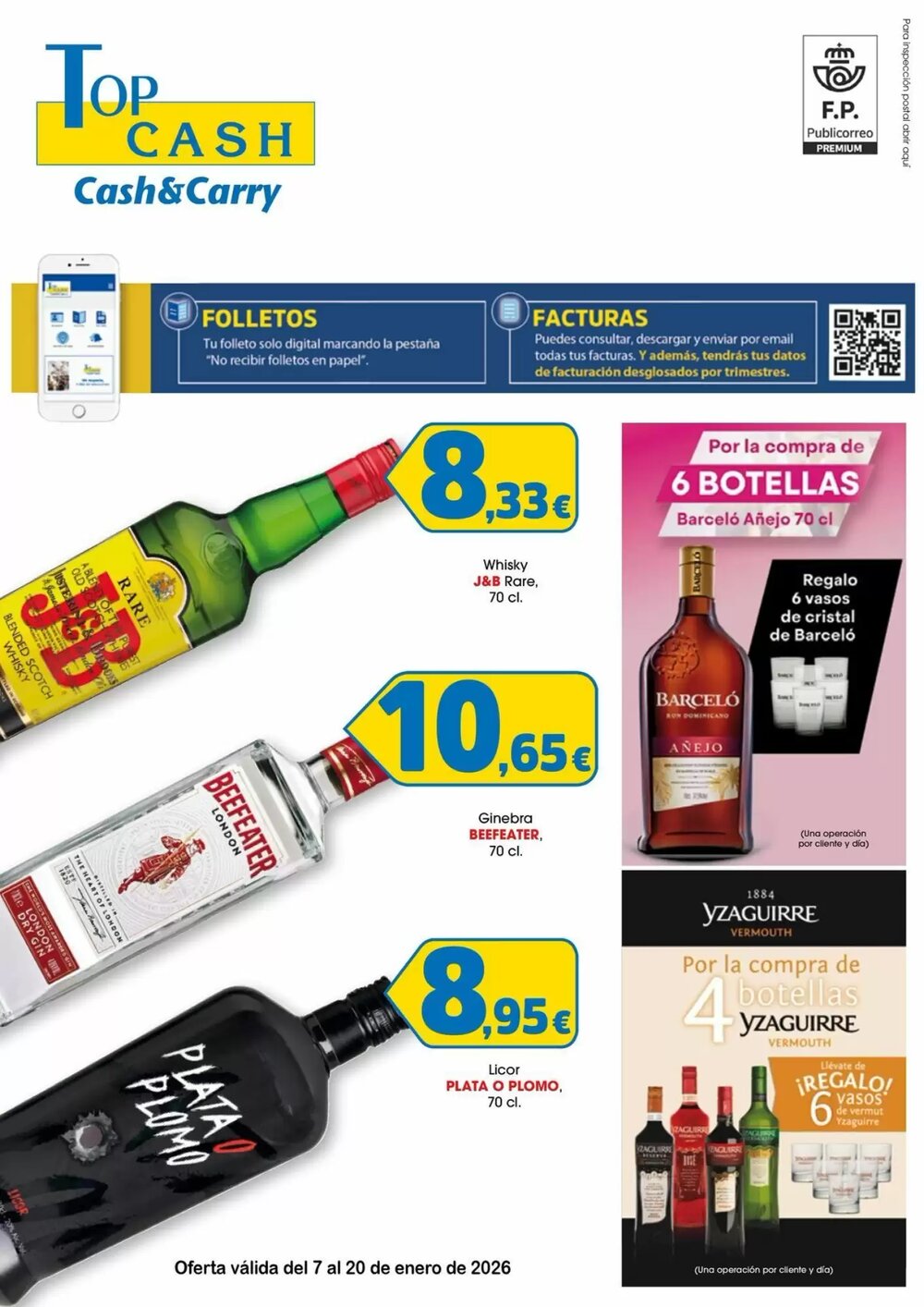 Folleto promocional de TOP Cash & Carry válido desde el 08/01/2026 - Página 1.