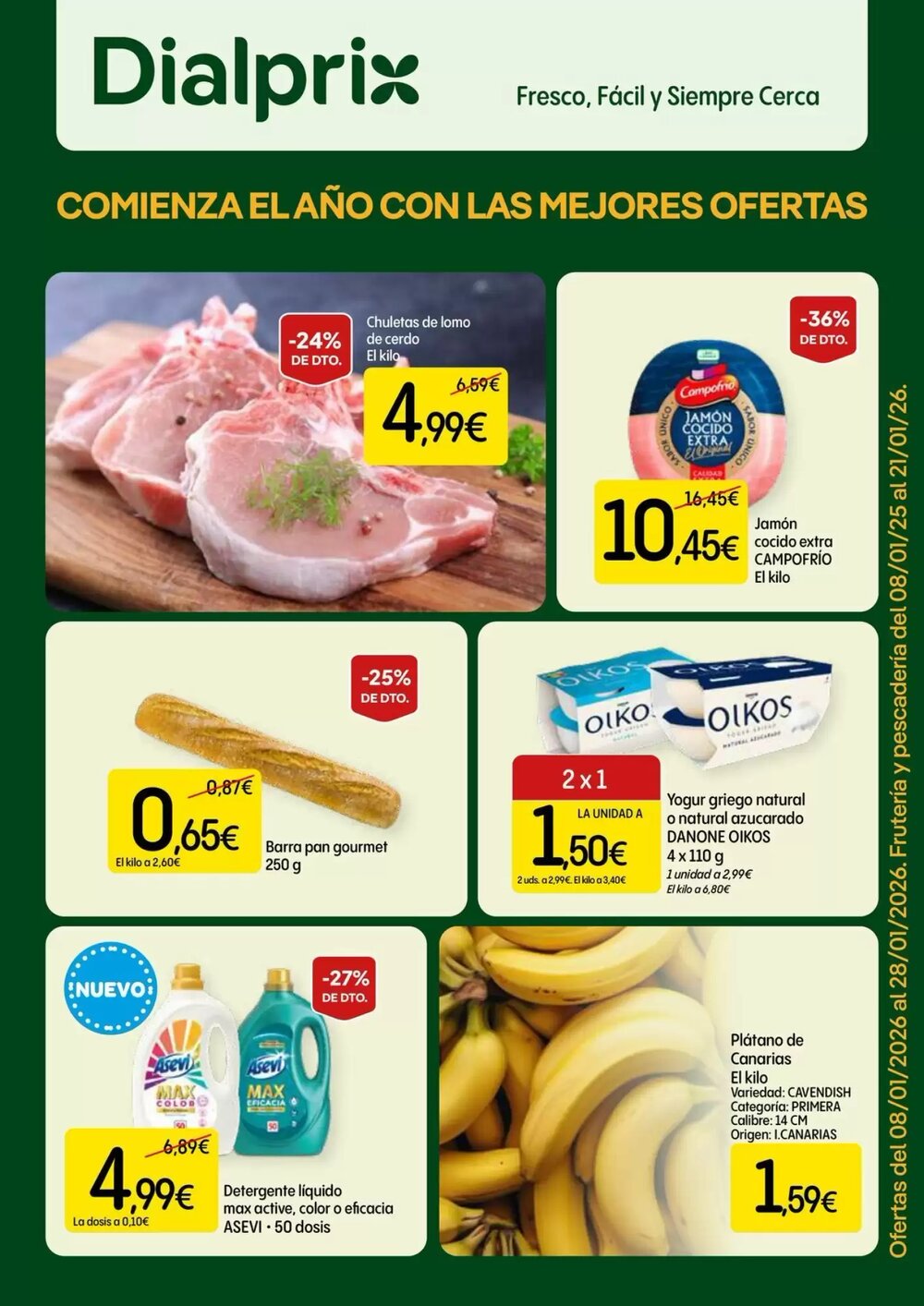 Folleto promocional de Dialprix válido desde el 08/01/2026 - Página 1.