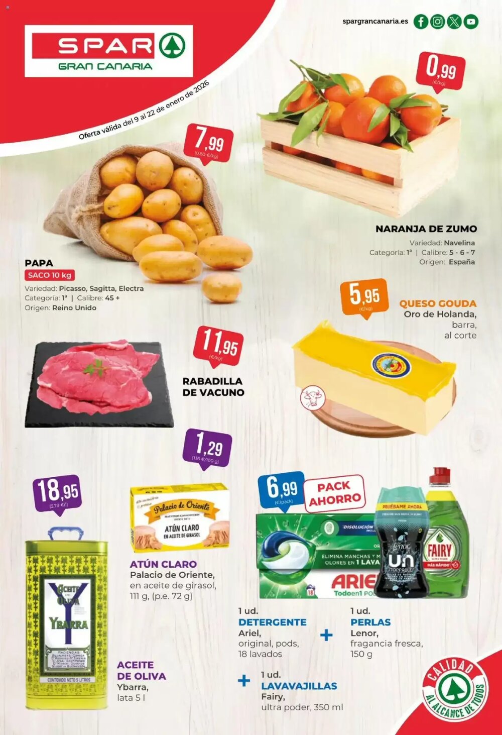 Folleto promocional de SPAR Gran Canaria válido desde el 09/01/2026 - Página 1.