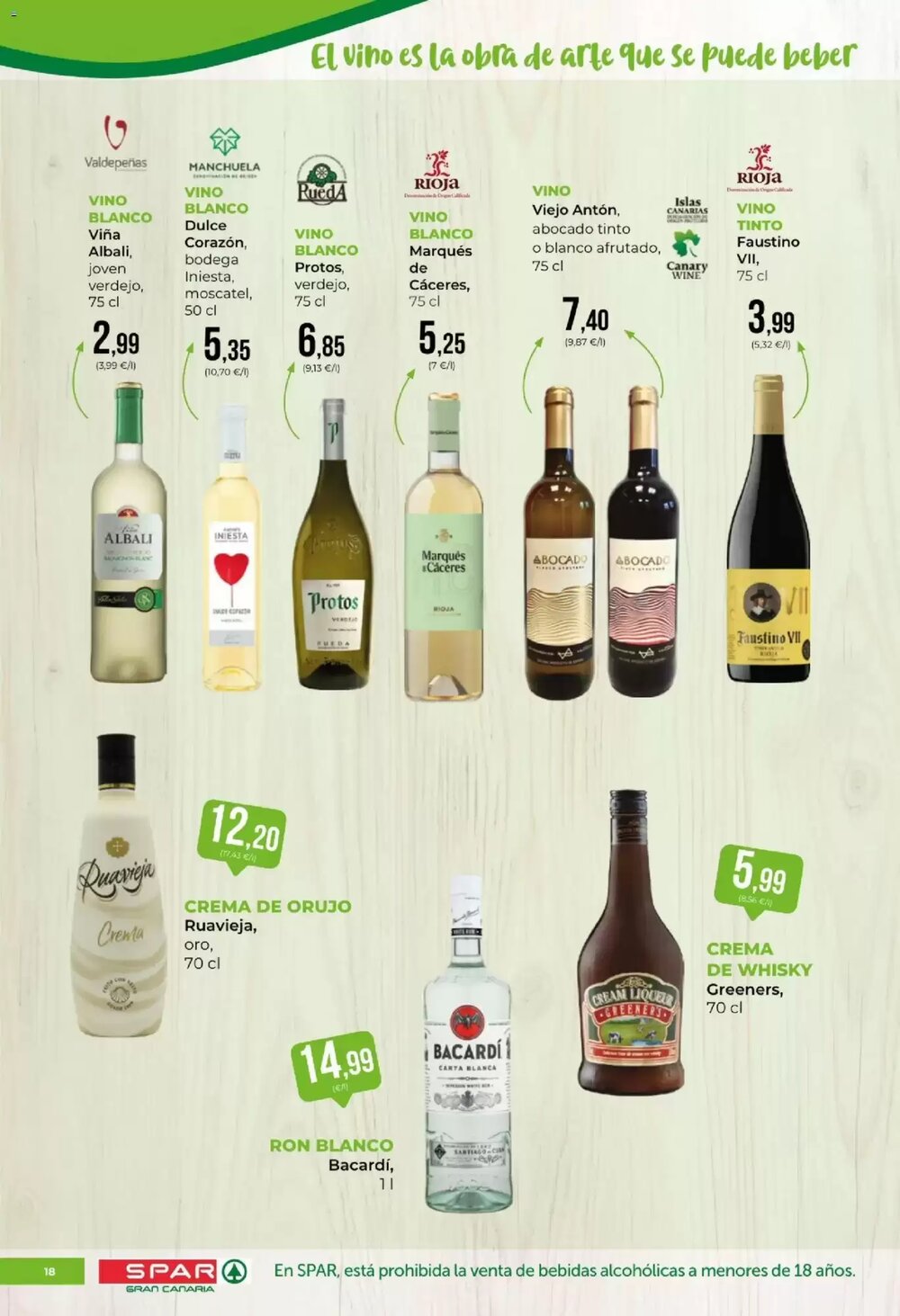 Folleto promocional de SPAR Gran Canaria válido desde el 09/01/2026 - Página 18.