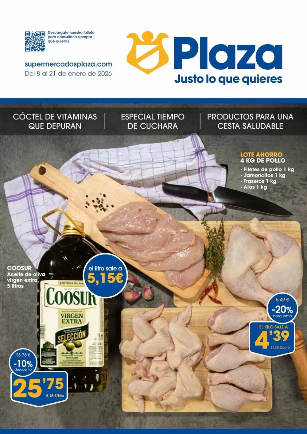 Folleto promocional de Supermercados Plaza válido desde el 09/01/2026 - Página 1.