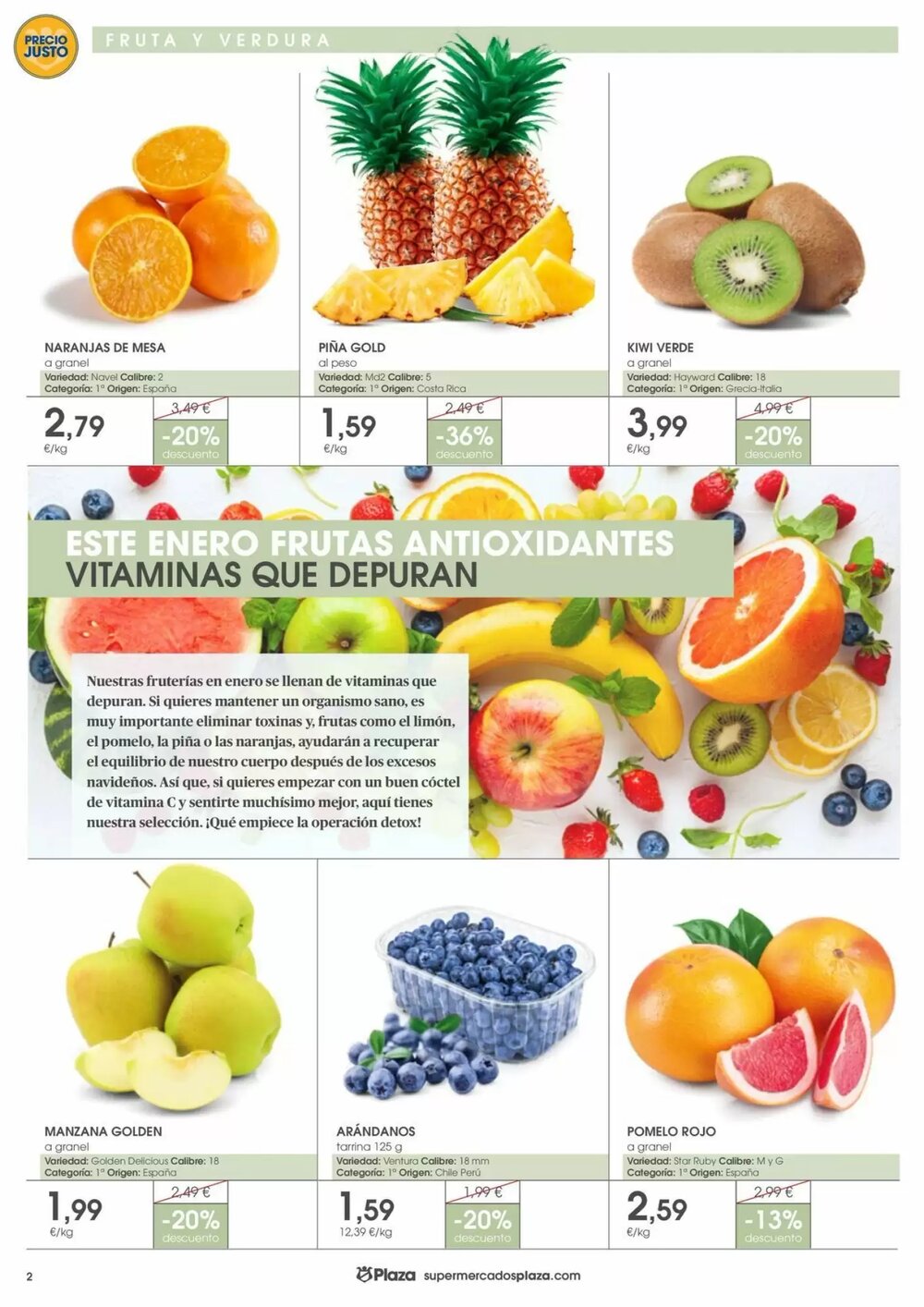 Folleto promocional de Supermercados Plaza válido desde el 09/01/2026 - Página 2.