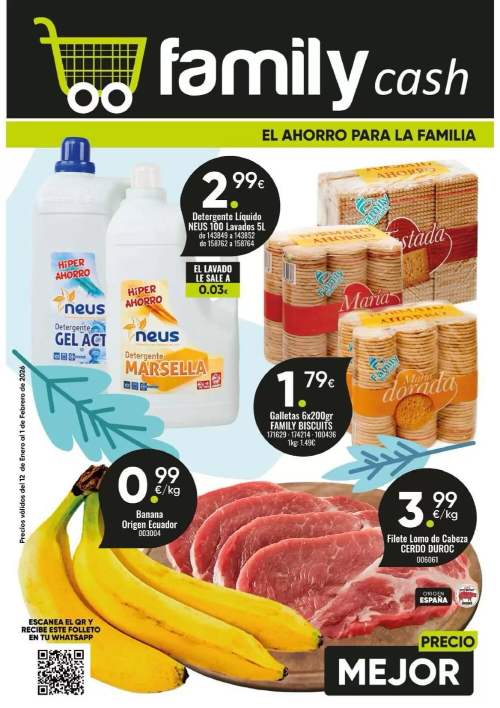 Folleto promocional de Family Cash válido desde el 12/01/2026 - Página 1.