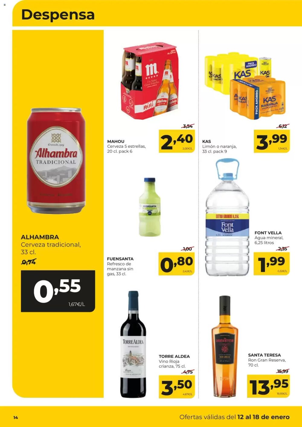 Folleto promocional de Alimerka válido desde el 12/01/2026 - Página 14.