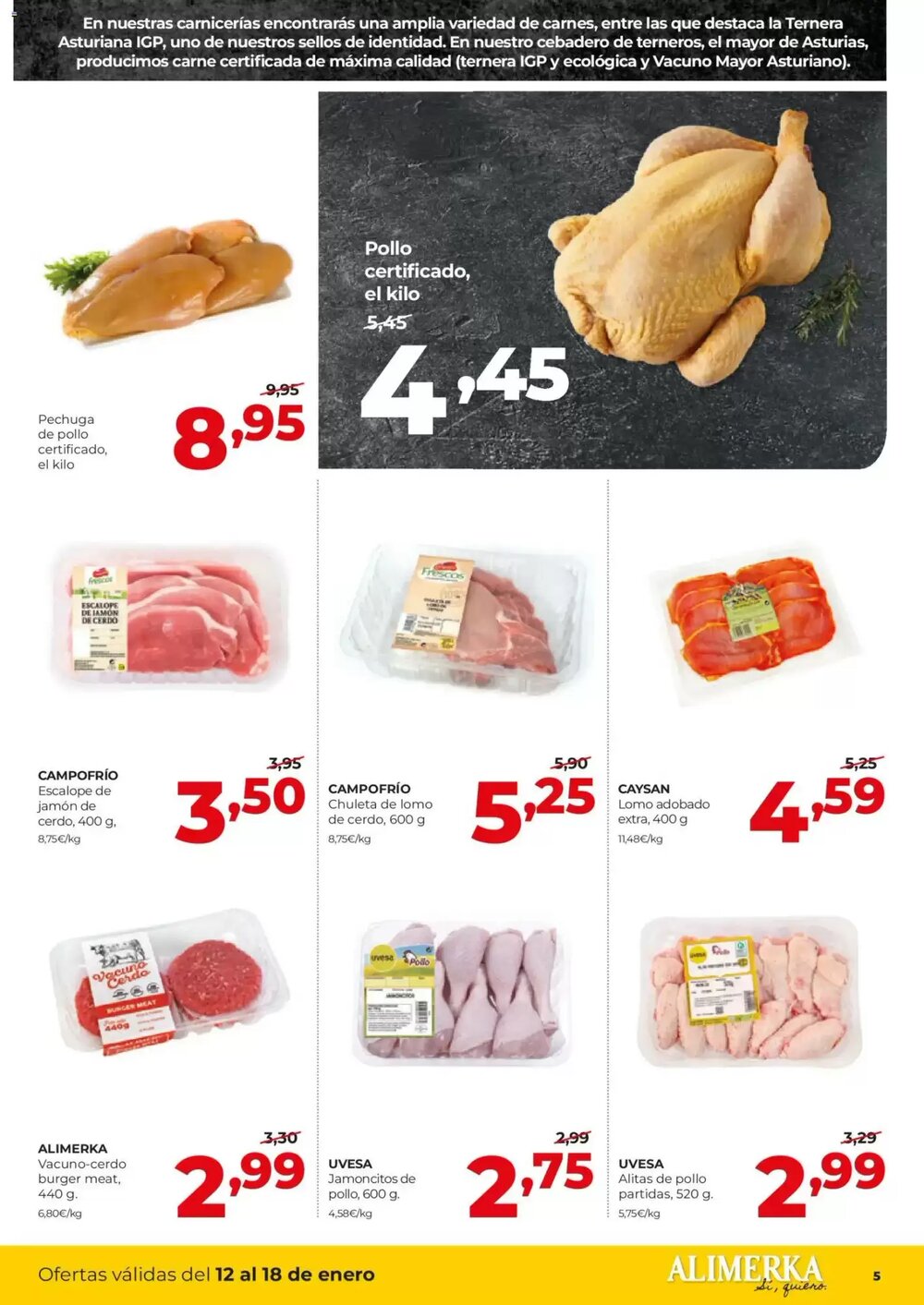 Folleto promocional de Alimerka válido desde el 12/01/2026 - Página 5.