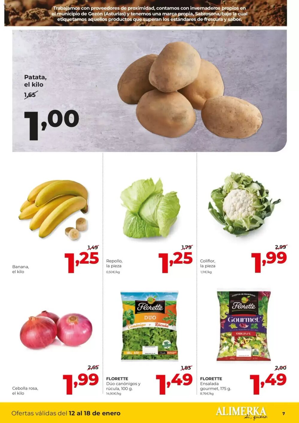 Folleto promocional de Alimerka válido desde el 12/01/2026 - Página 7.