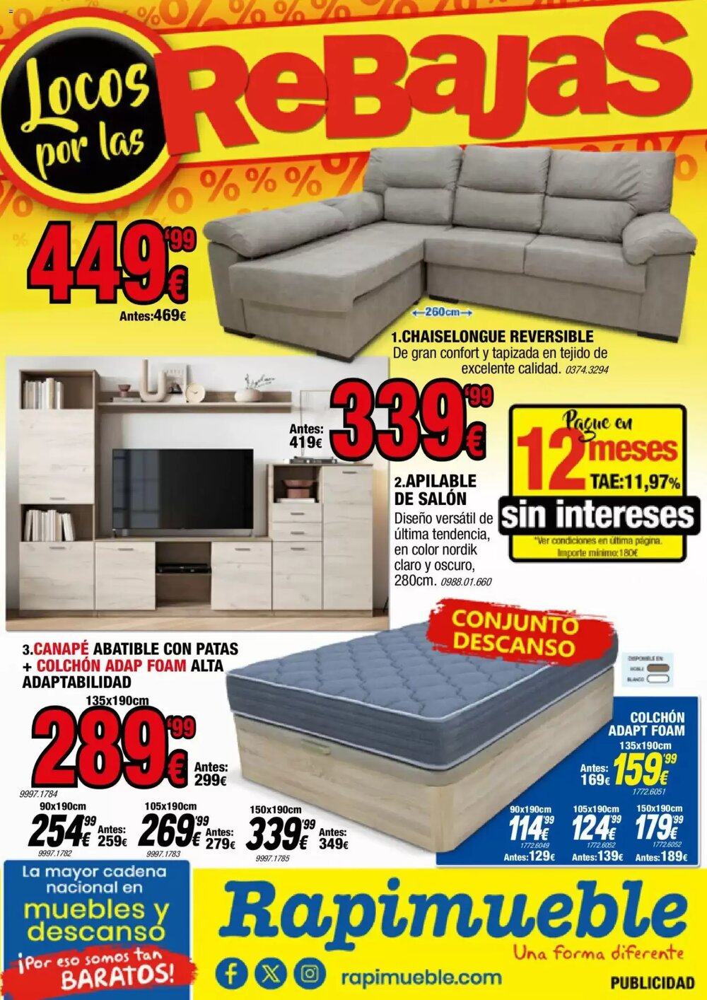 Folleto promocional de Rapimueble válido desde el 12/01/2026 - Página 1.