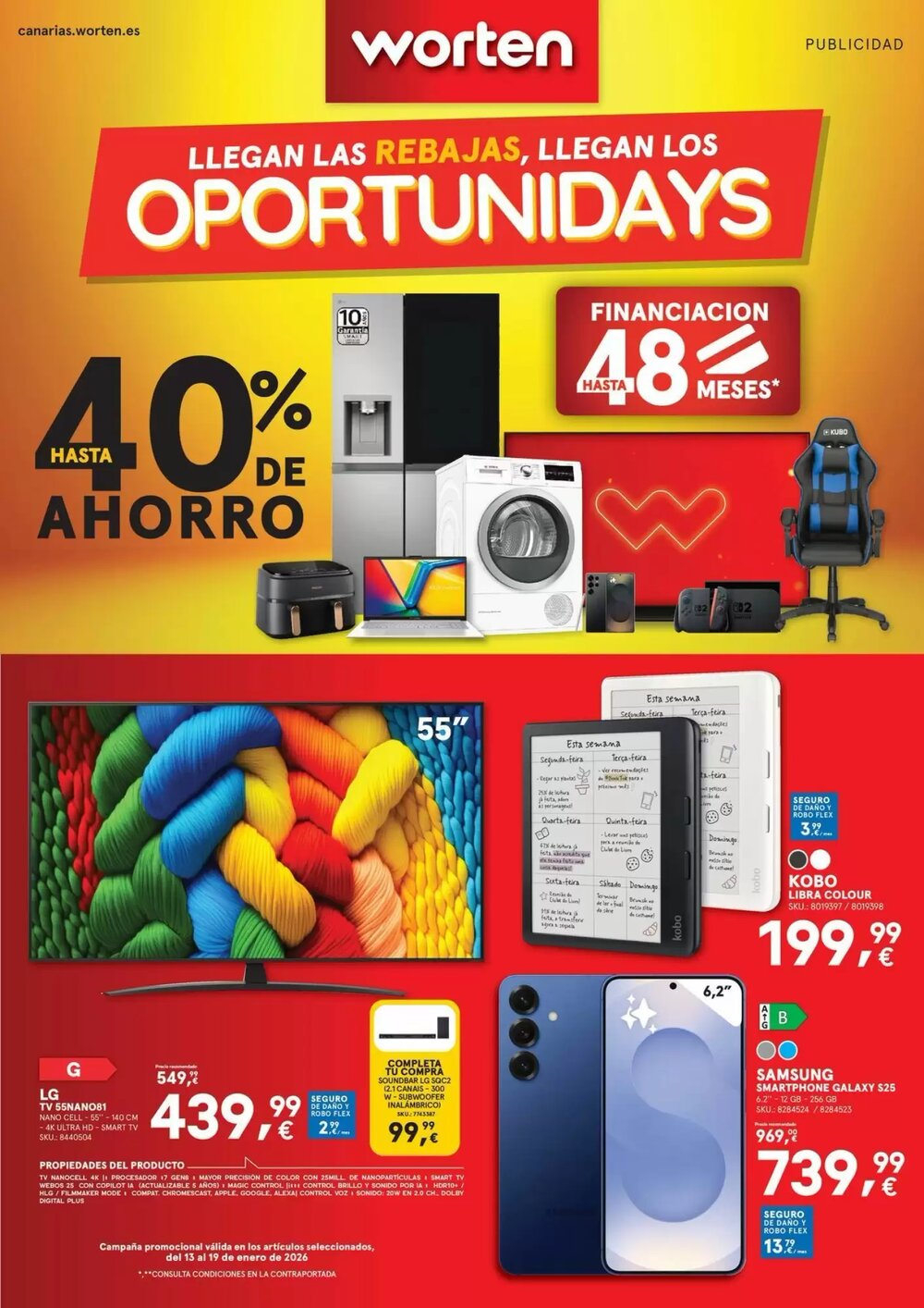 Folleto promocional de Worten válido desde el 13/01/2026 - Página 1.