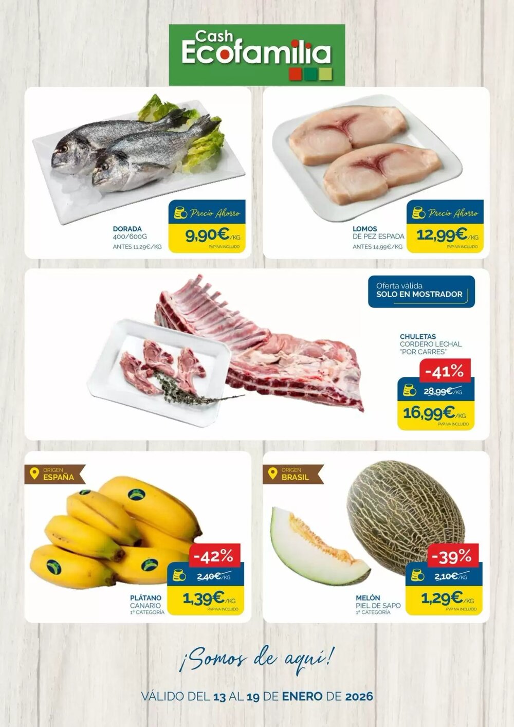 Folleto promocional de Cash Ecofamilia válido desde el 14/01/2026 - Página 1.