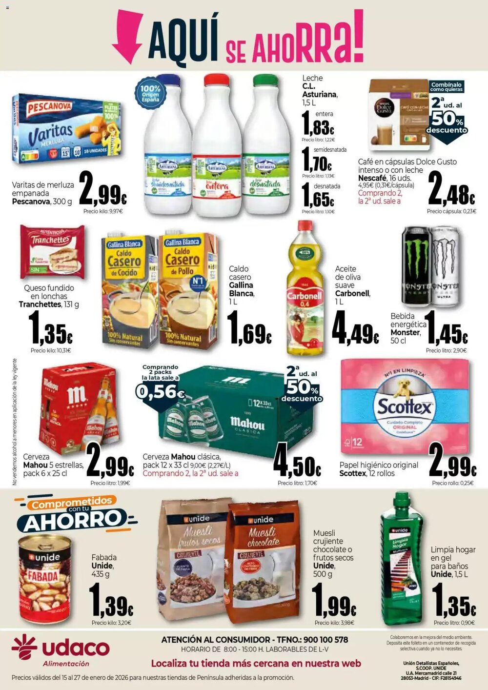 Folleto promocional de UDACO válido desde el 15/01/2026 - Página 2.