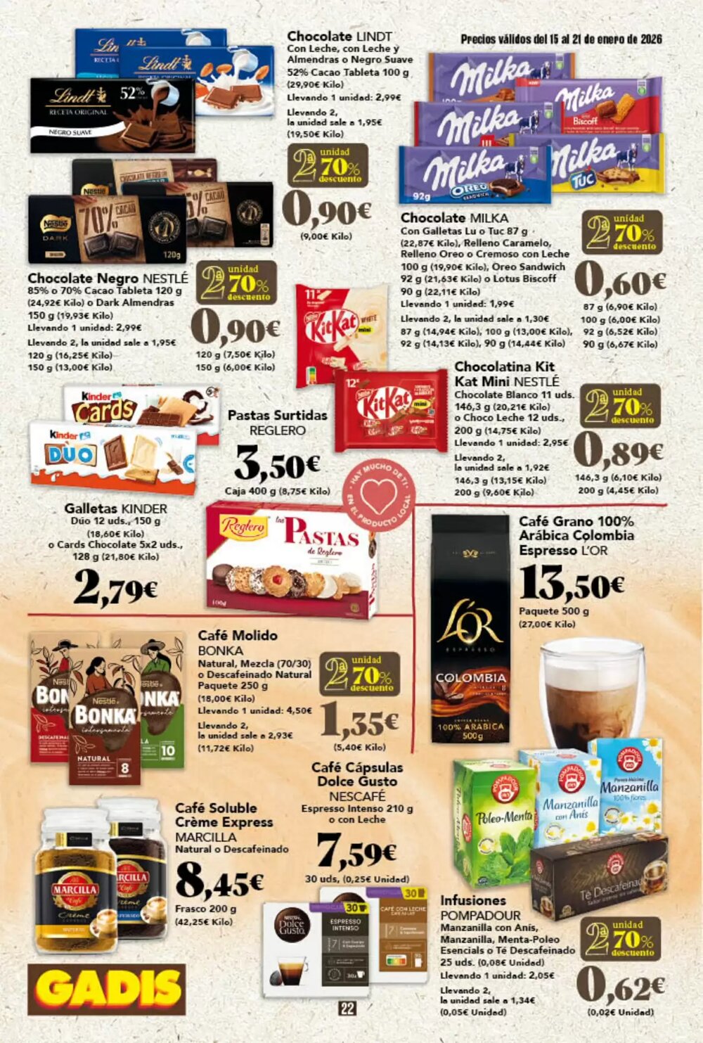 Folleto promocional de Gadis válido desde el 15/01/2026 - Página 22.
