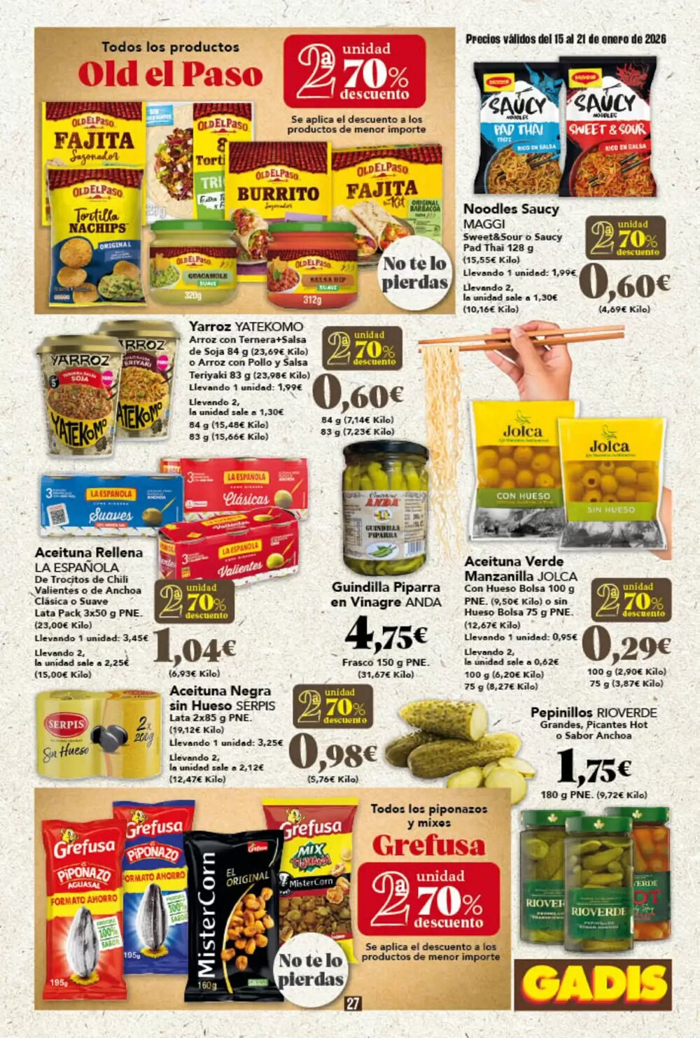 Folleto promocional de Gadis válido desde el 15/01/2026 - Página 27.