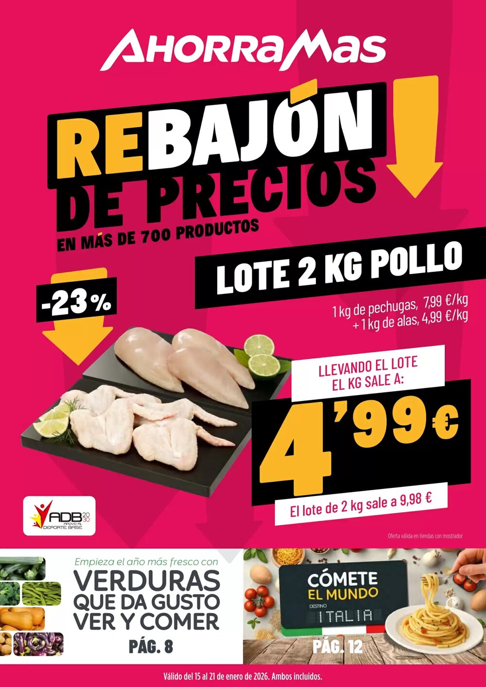 Folleto promocional de AhorraMas válido desde el 15/01/2026 - Página 1.