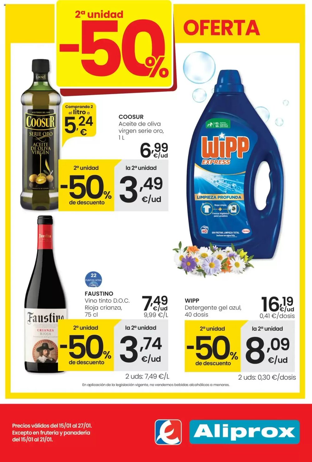 Folleto promocional de Aliprox válido desde el 15/01/2026 - Página 1.