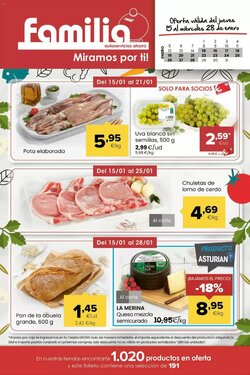 Folleto promocional de Autoservicios Familia válido desde el 15/01/2026 - Página 1.