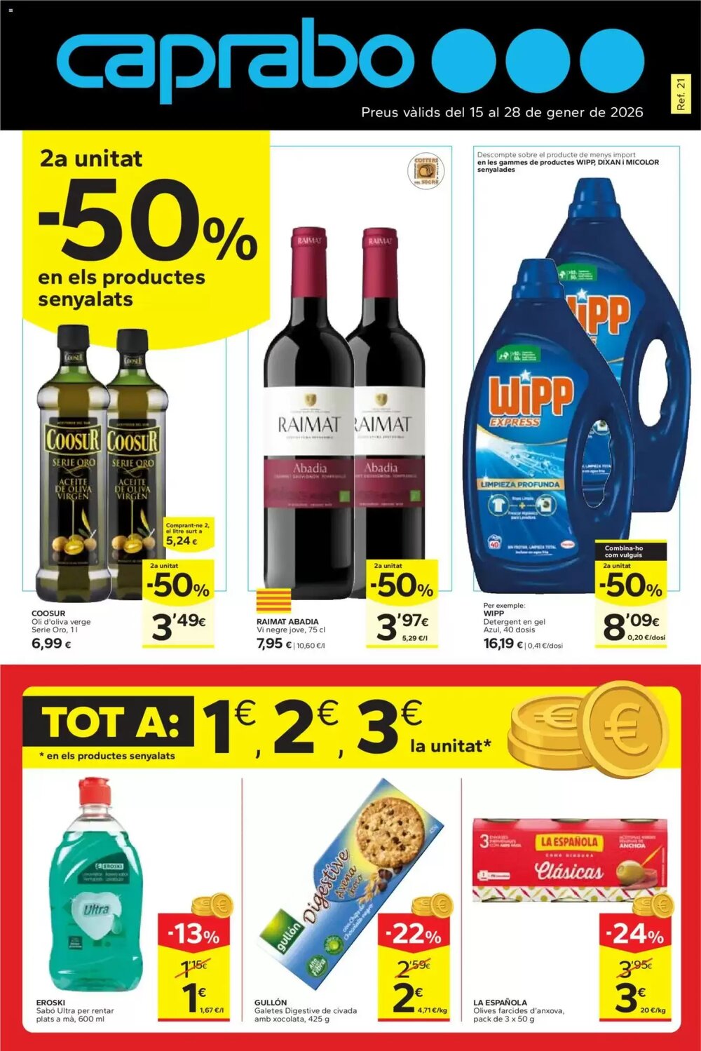 Folleto promocional de Caprabo válido desde el 15/01/2026 - Página 1.
