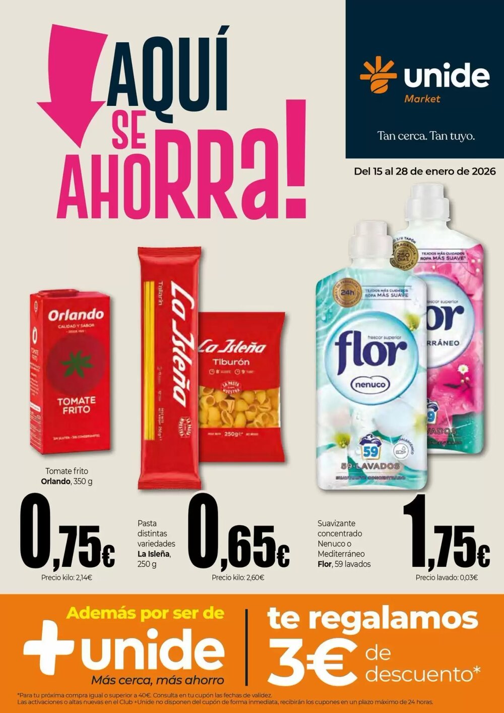 Folleto promocional de Unide Market válido desde el 15/01/2026 - Página 1.