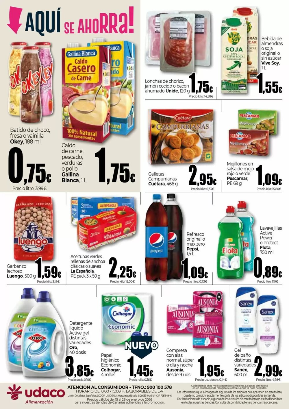 Folleto promocional de UDACO válido desde el 15/01/2026 - Página 2.