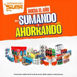 Folleto promocional de Suma Supermercados válido desde el 16/01/2026 - Página 1.