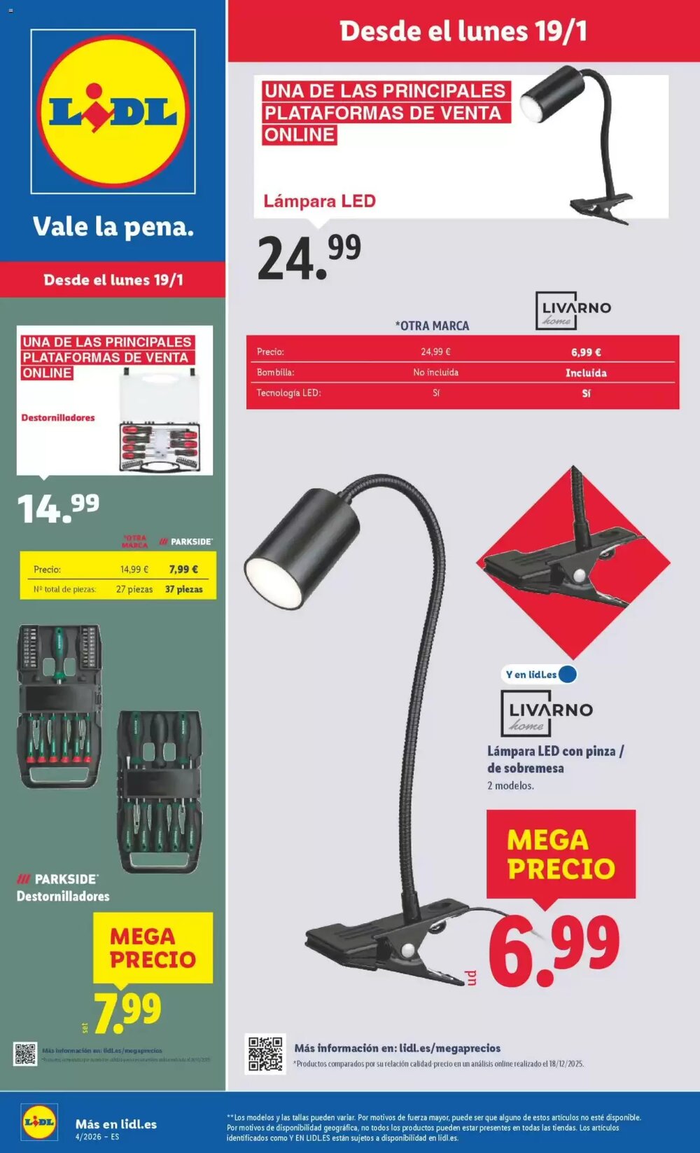 Folleto promocional de Lidl válido desde el 19/01/2026 - Página 1.