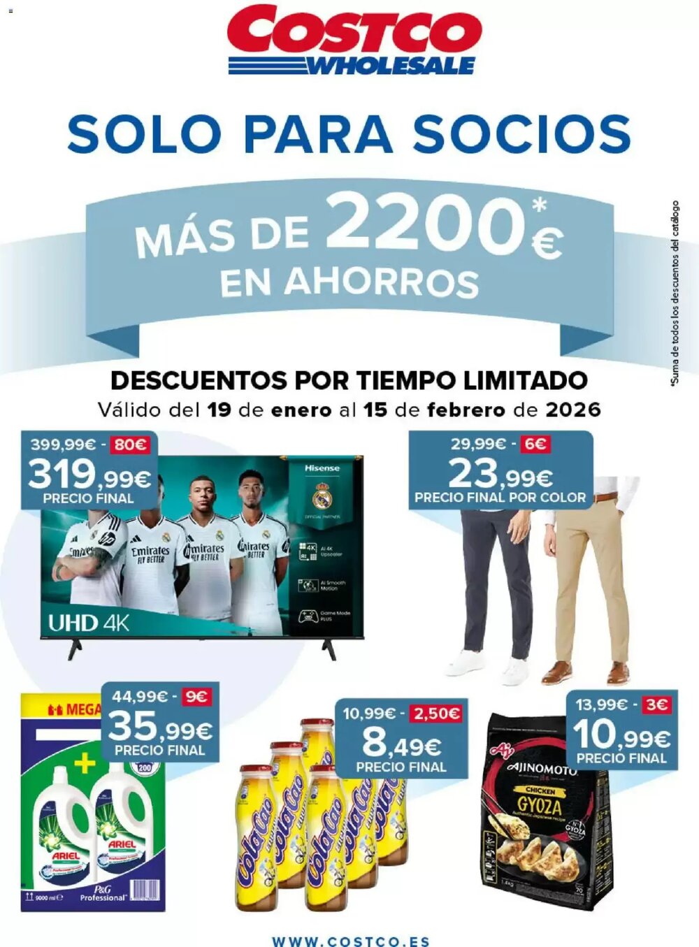 Folleto promocional de Costco válido desde el 19/01/2026 - Página 1.