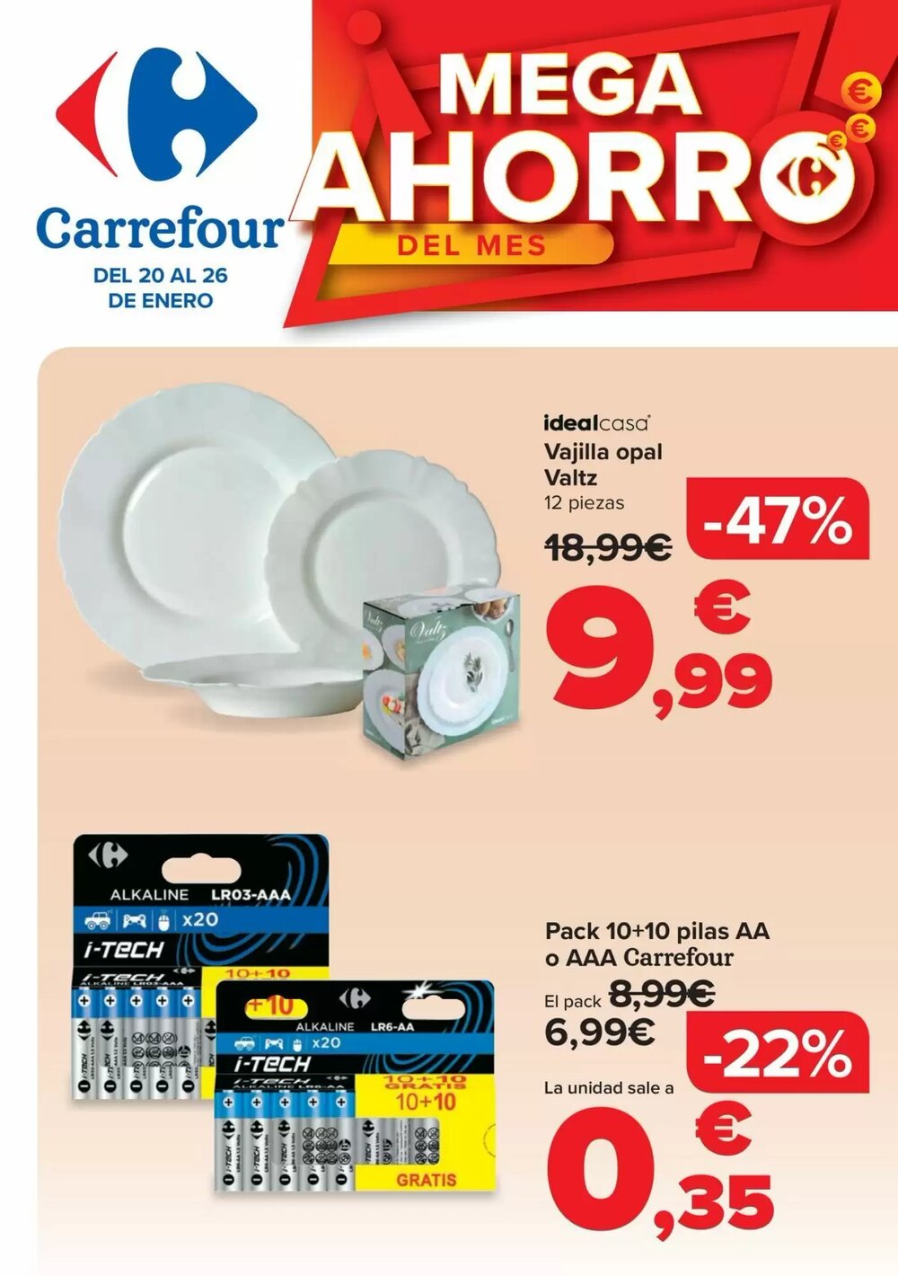 Folleto promocional de Carrefour válido desde el 20/01/2026 - Página 1.