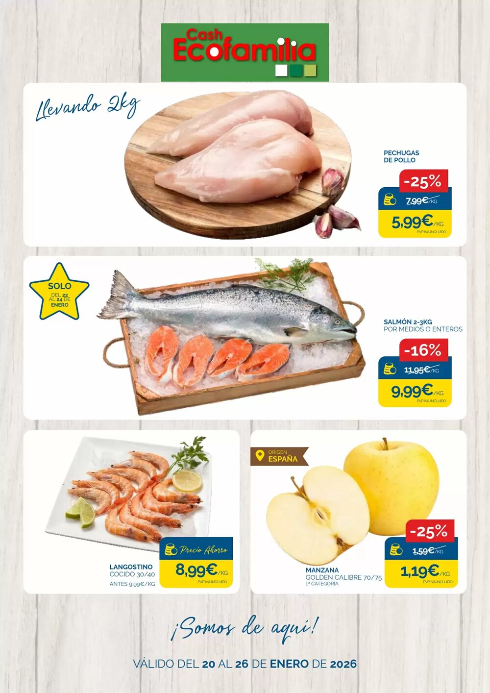 Folleto promocional de Cash Ecofamilia válido desde el 20/01/2026 - Página 1.