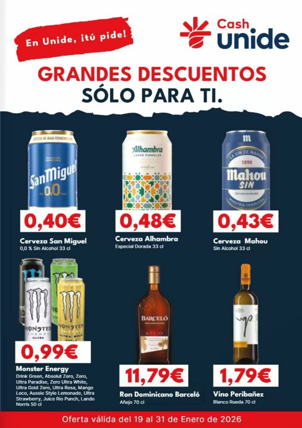 Folleto promocional de Cash Unide válido desde el 20/01/2026 - Página 1.