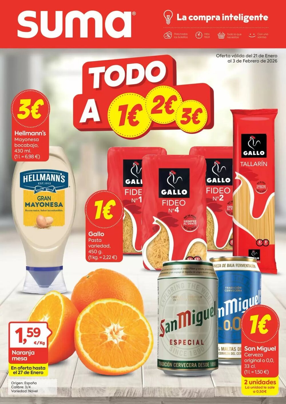 Folleto promocional de Suma Supermercados válido desde el 21/01/2026 - Página 1.