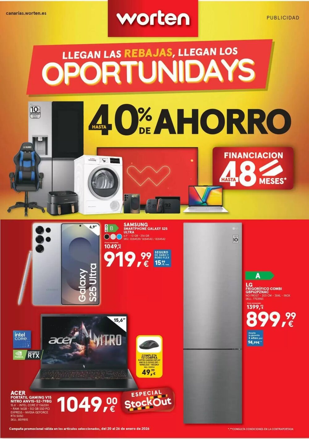 Folleto promocional de Worten válido desde el 22/01/2026 - Página 1.